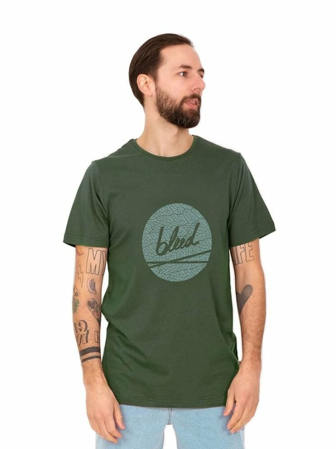 Camiseta para Hombre Bleed Dot Logo Forestfibre Verde Oscuro